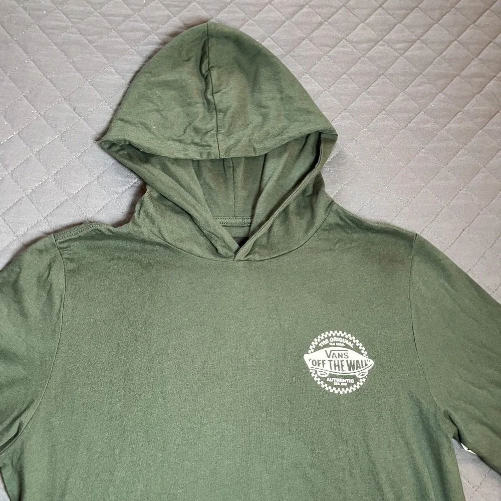 Vans Off The Wall 1996 Hooded Long Sleeve Graphic Knit Top Skateboard Logo L
